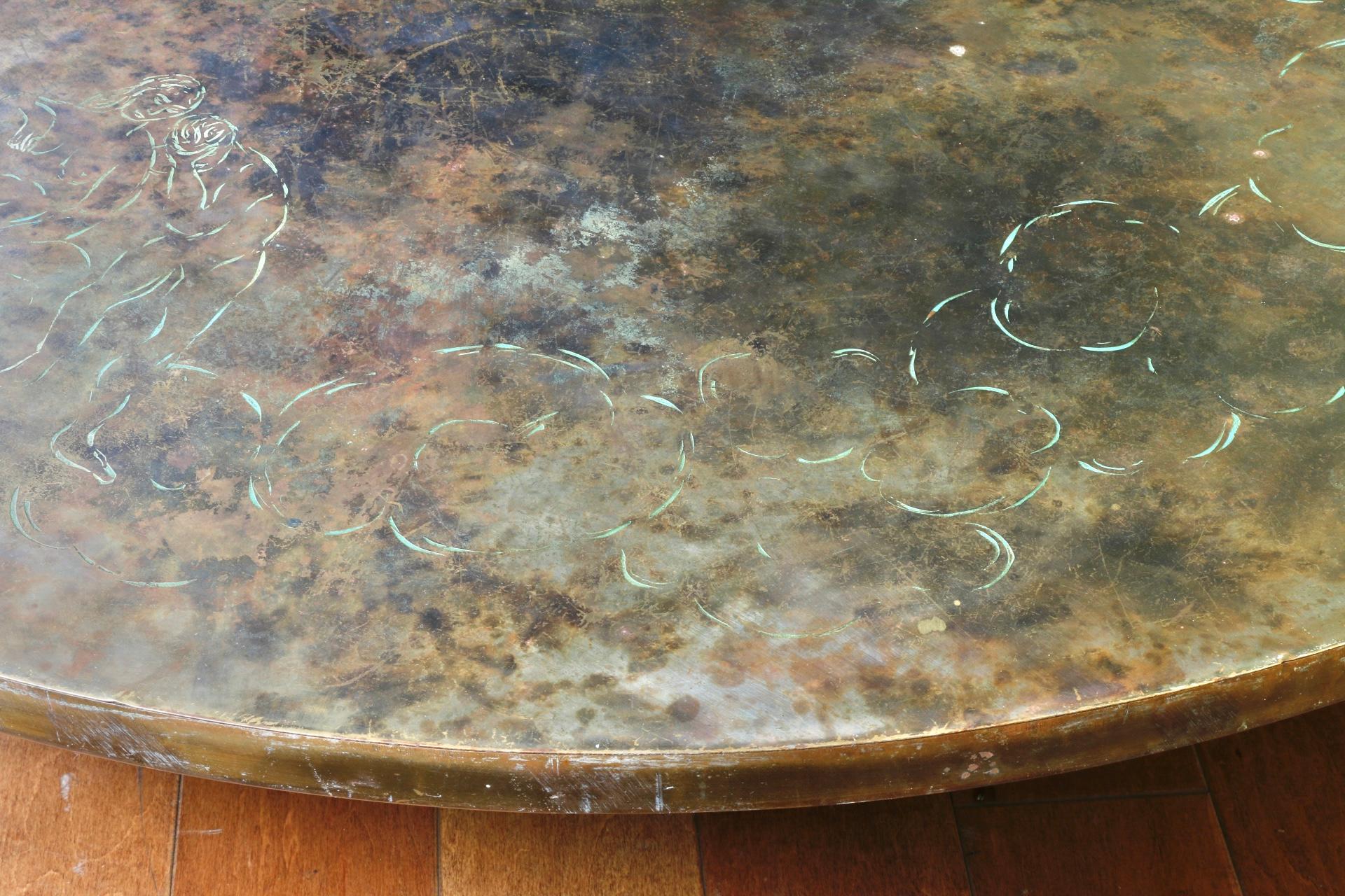 Bronze Round Coffee Table by Philip La Verne “Creation” 3