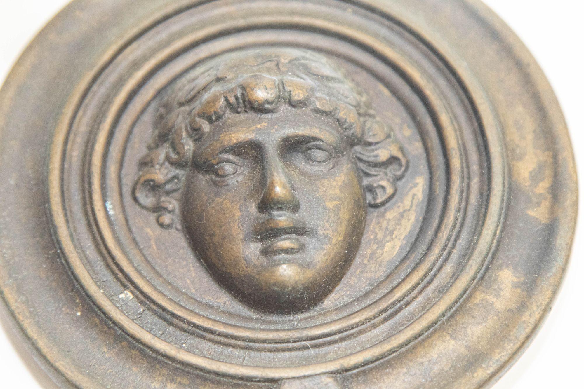 Bronze Round Door Knocker with Goddess Athena Figure 3