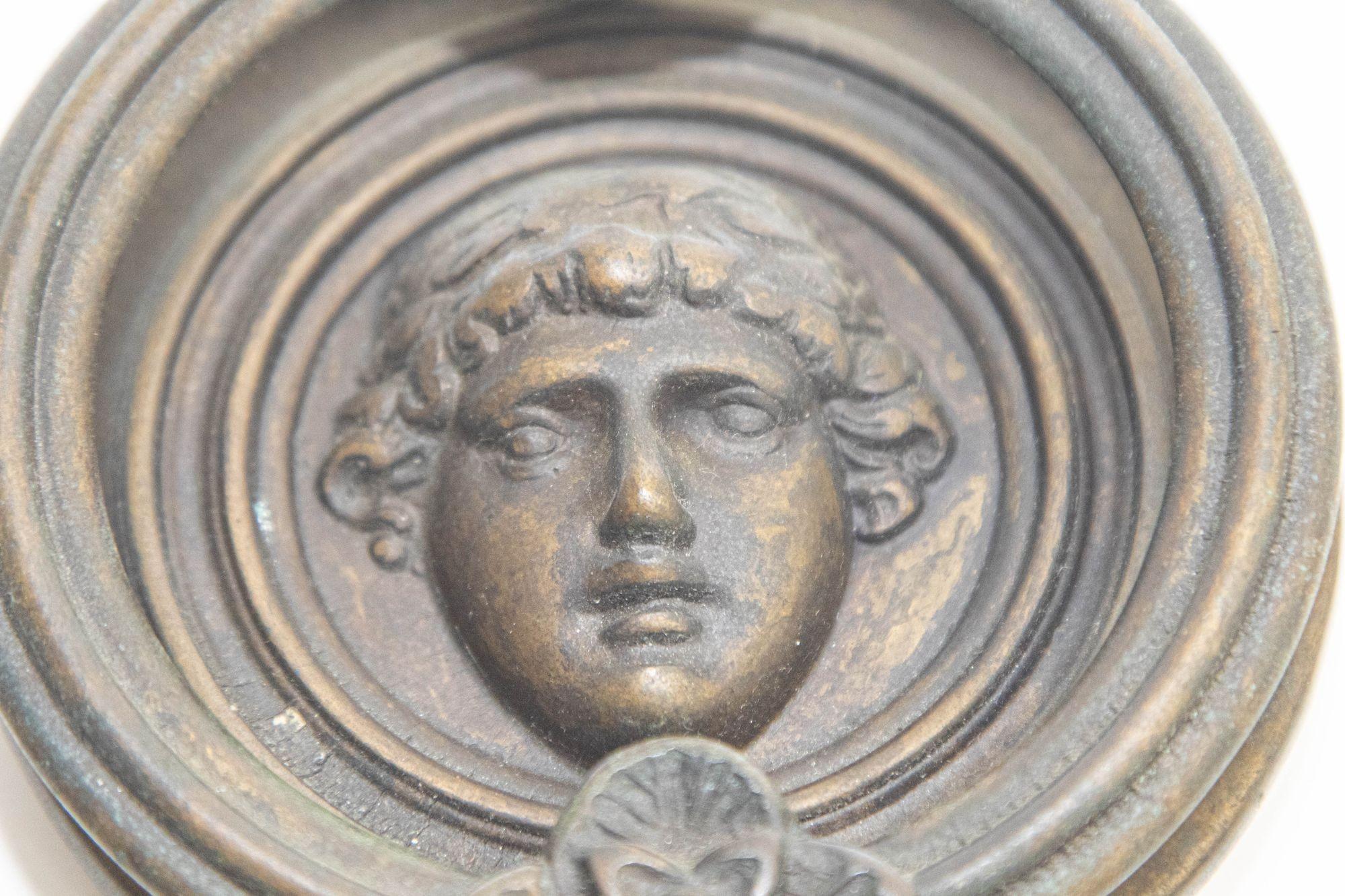 Bronze Round Door Knocker with Goddess Athena Figure 6