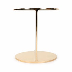 ‘Round I-Beam’ Side Table in Polished Bronze, Made to Order