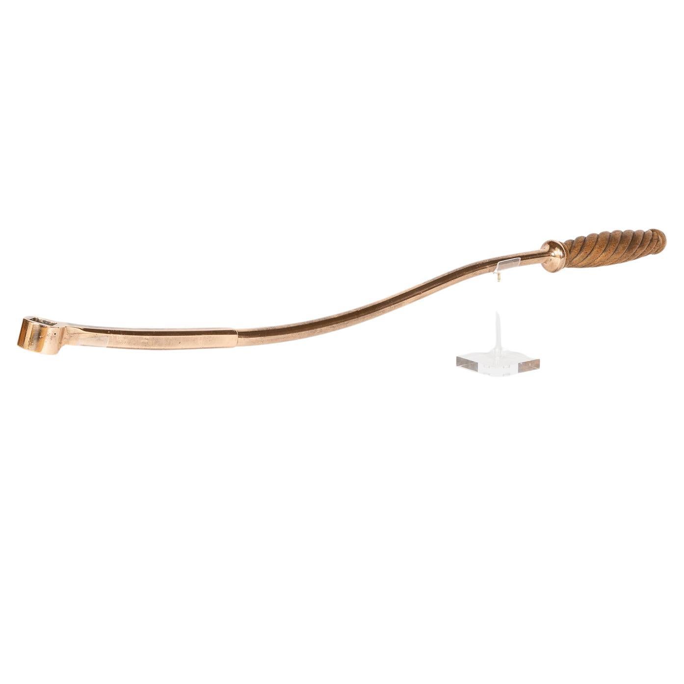 Bronze Rudder Tiller Arm with Rope Twist Handle For Sale