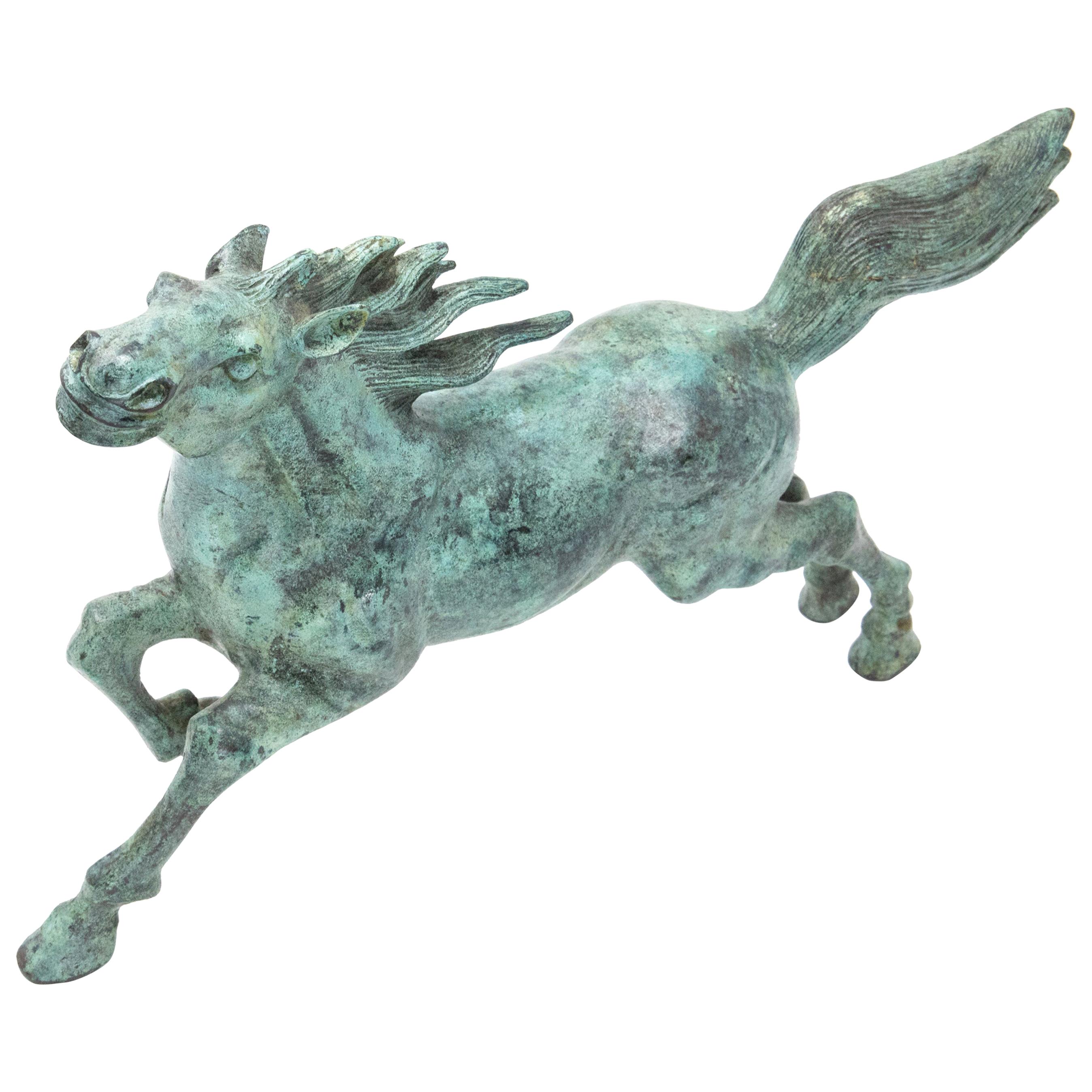 Bronze Running Horse Statue, Midcentury For Sale