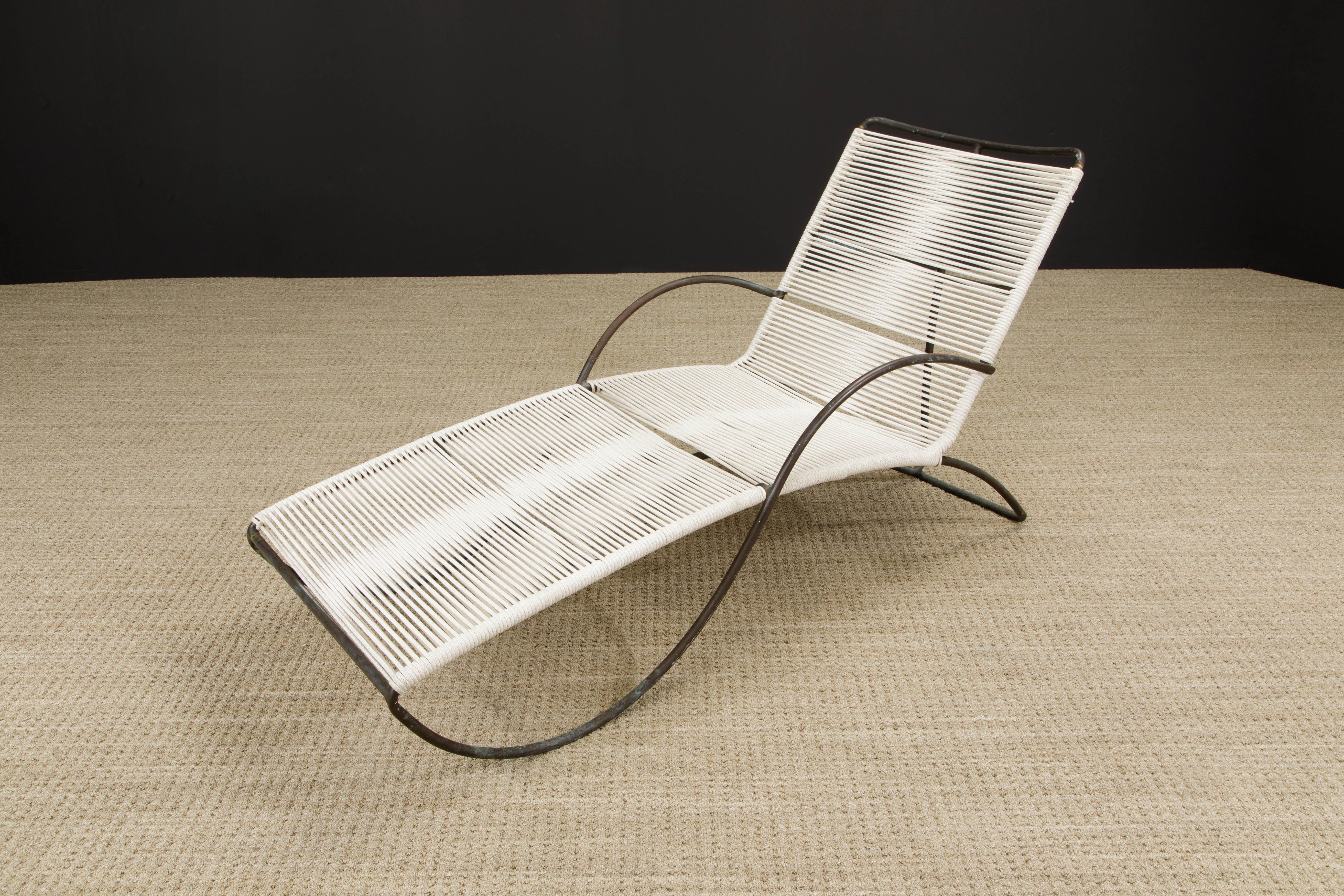 Bronze 'S Chaise' by Walter Lamb for Brown Jordan, c 1970s, Signed For Sale 9