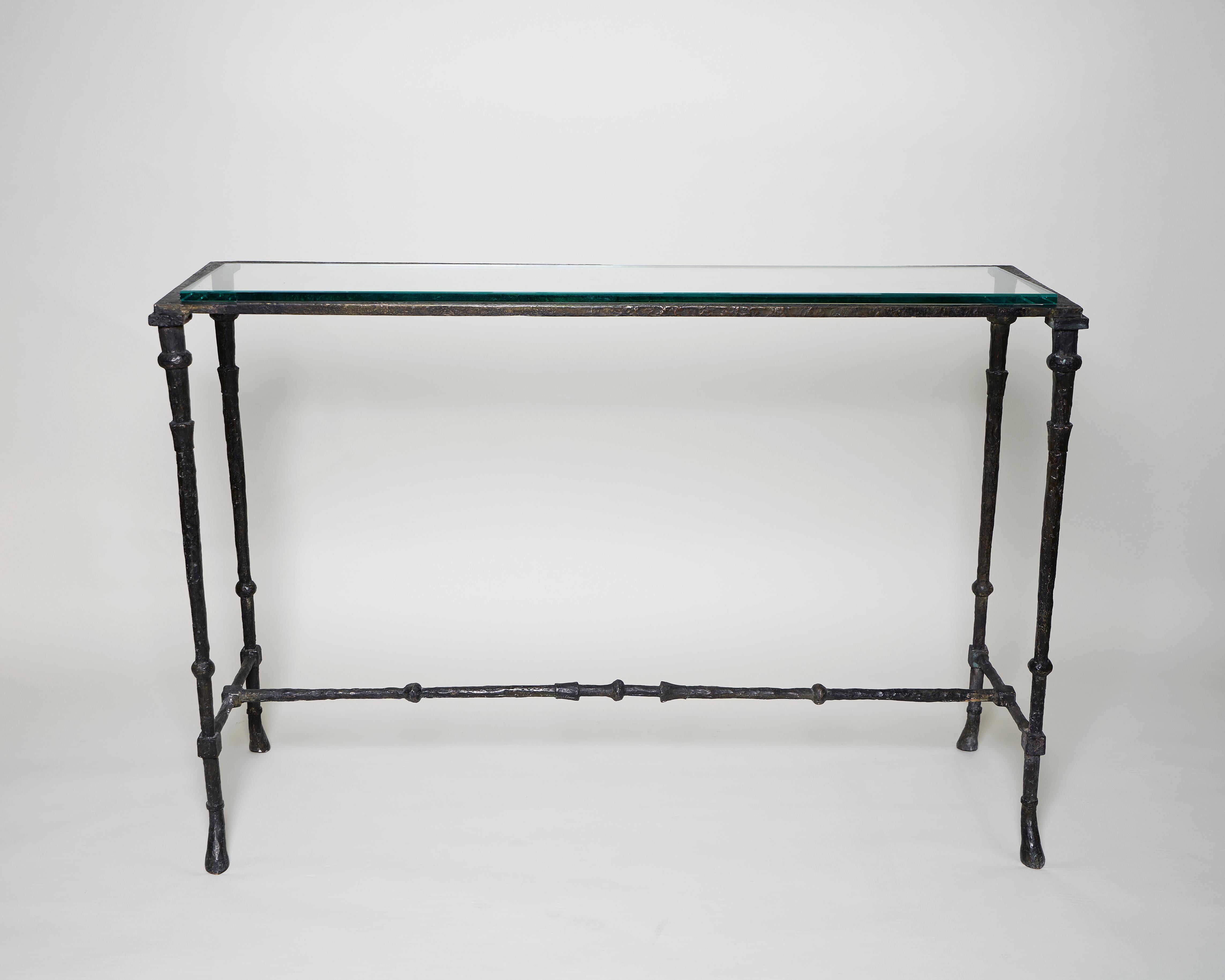 JML Limited Edition - Designed by Jacques Andrieux 
Patinated Bronze structure, glass top.
