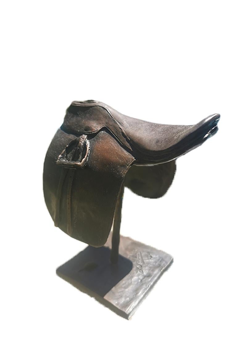 American Bronze Saddle Sculpture by artist Douwe Blumberg