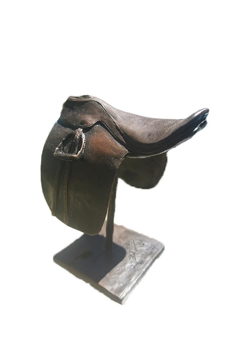 Bronze Saddle Sculpture by artist Douwe Blumberg In Excellent Condition For Sale In Ballard, CA
