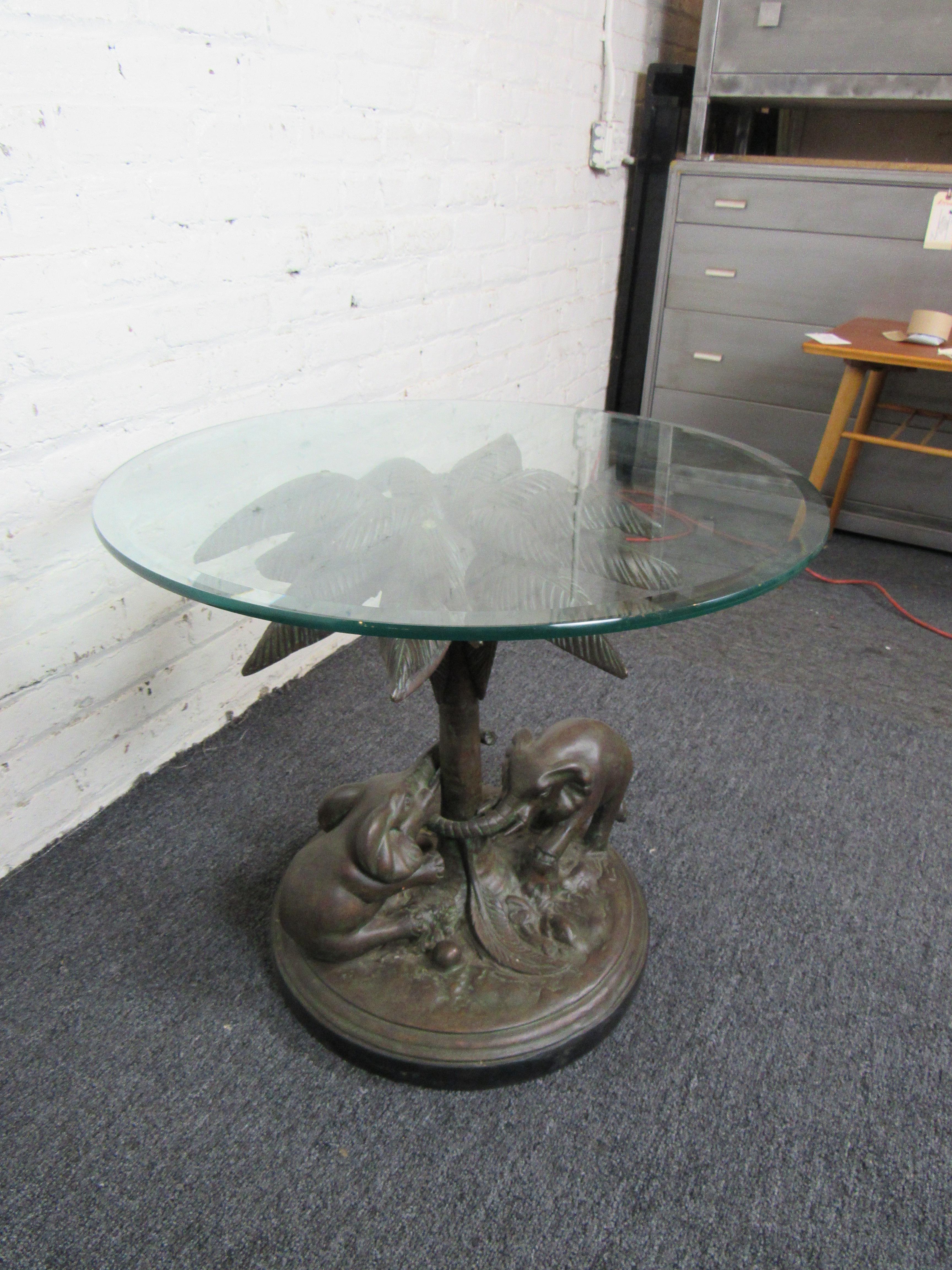 20th Century Bronze Safari-Themed End Table  For Sale