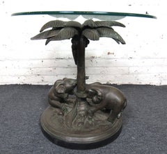 Bronze Safari-Themed End Table 