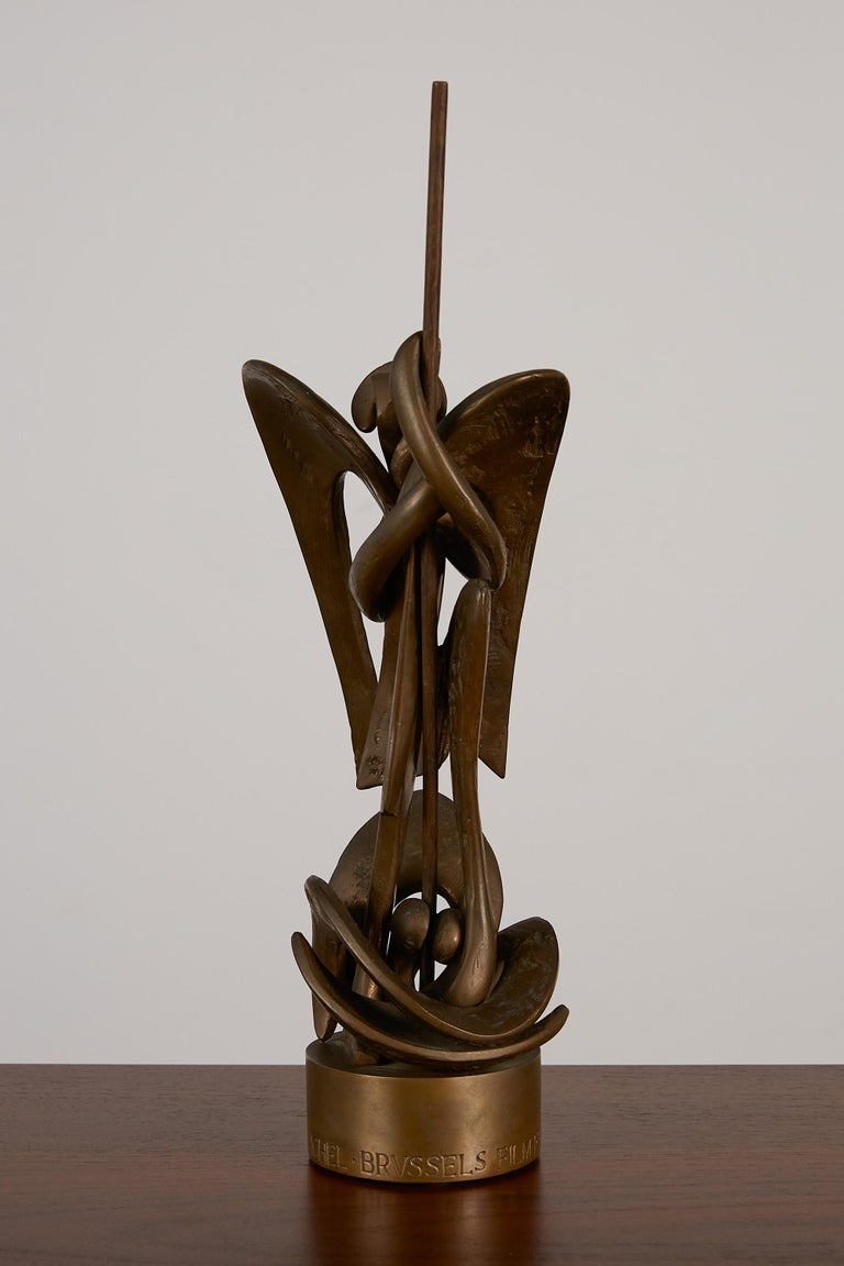 Mid-Century Modern Bronze Saint-Michel Sculpture by Olivier Strebelle For Sale