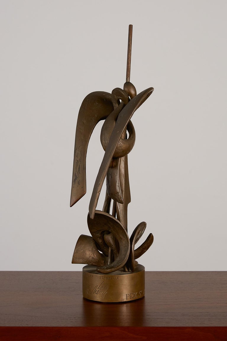 Mid-20th Century Bronze Saint-Michel Sculpture by Olivier Strebelle For Sale