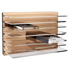 Bronze Sapere Bookcase by Migdalia Salazar, Mirror Acrylic Shelf