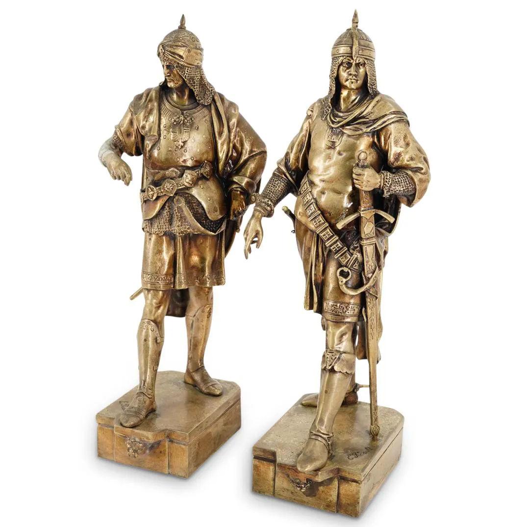 Our bronze figures after Emile Louis Picault(1833-1915) depict Saracen warriors based in Hejaz in the modern-day western part of Saudi Arabia. The Saracens were deemed barbarians who challenged the rule of the Romans in the Middle East, and became a
