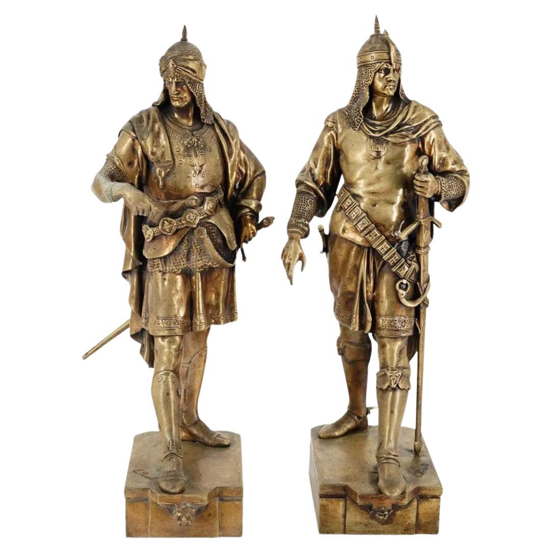 Bronze Saracen Warriors Soldiers After Emile Louis Picault