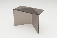 Bronze Satin Glass Poly Square Coffe Table by Sebastian Scherer