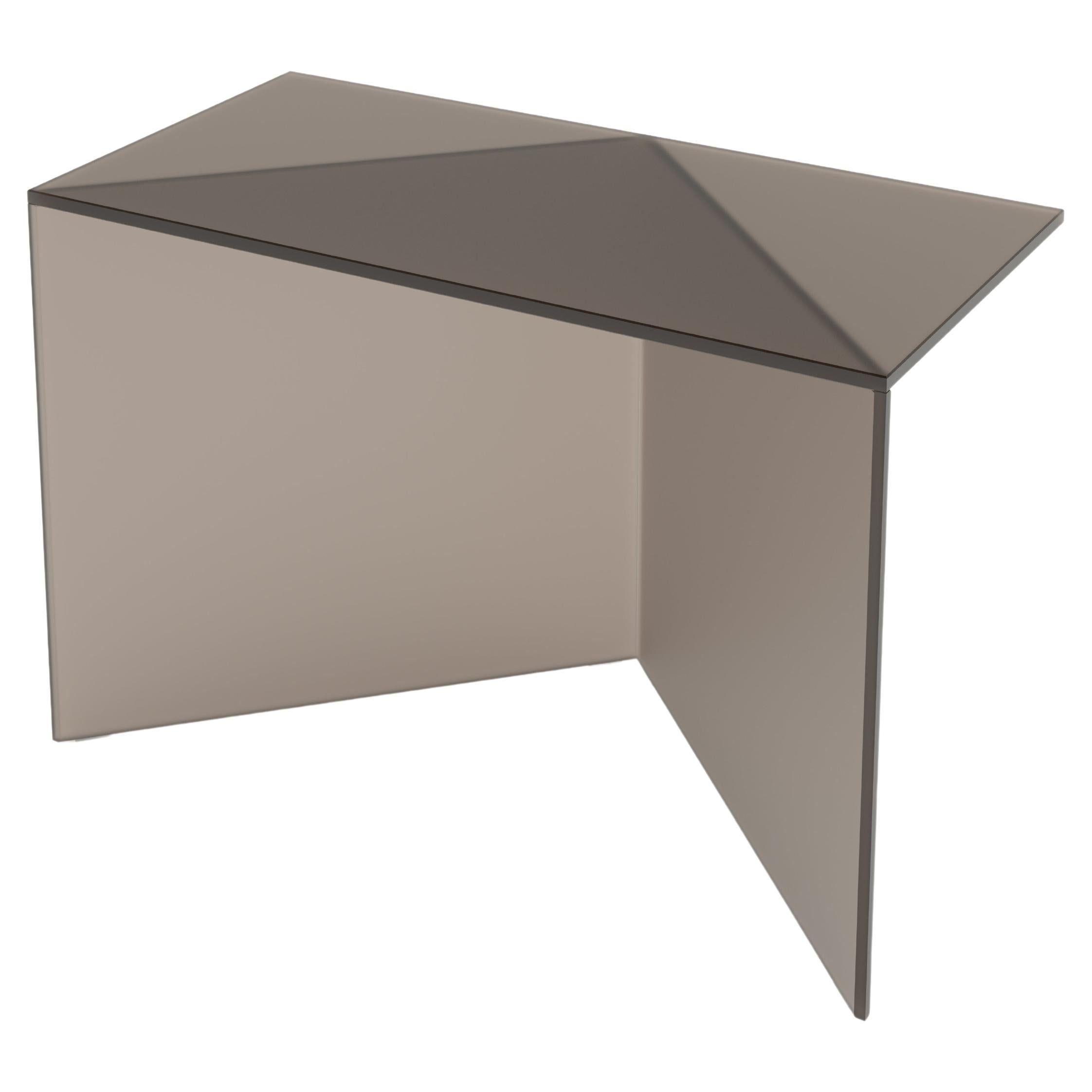 Bronze Satin Glass Poly Square Coffe Table by Sebastian Scherer For Sale