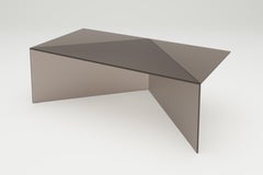 Bronze Satin Glass Poly Oblong Coffee Table by Sebastian Scherer