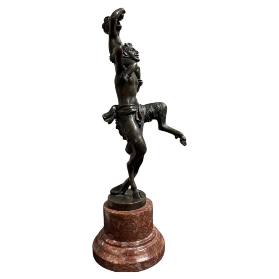 Bronze Satyr Carrying the Young Dionysus, Franz Bergman, Austrian, 19th Century For Sale