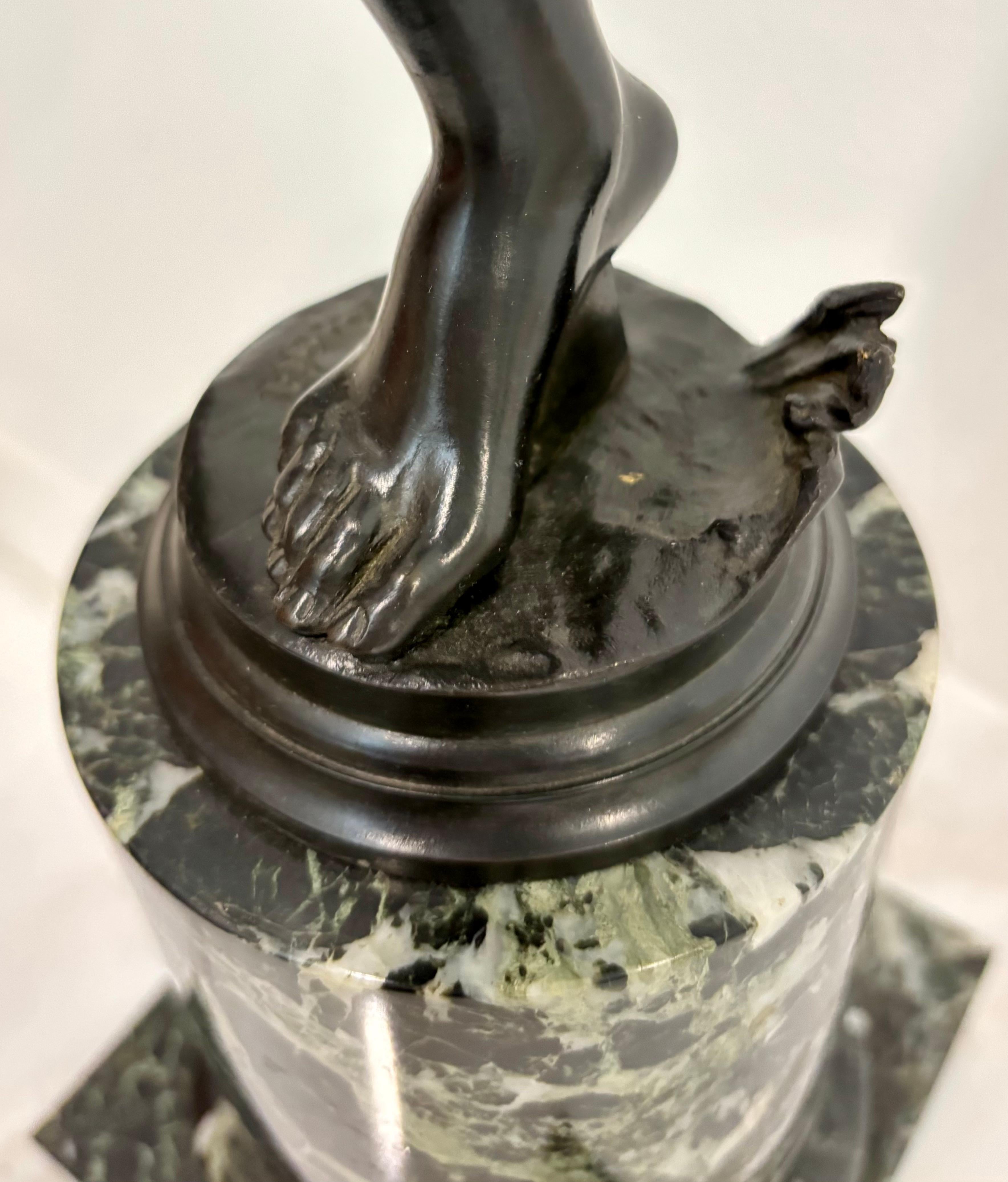 Scultura di satiro in bronzo su base di marmo di Edouard Drouot (1859-1949) in vendita 7