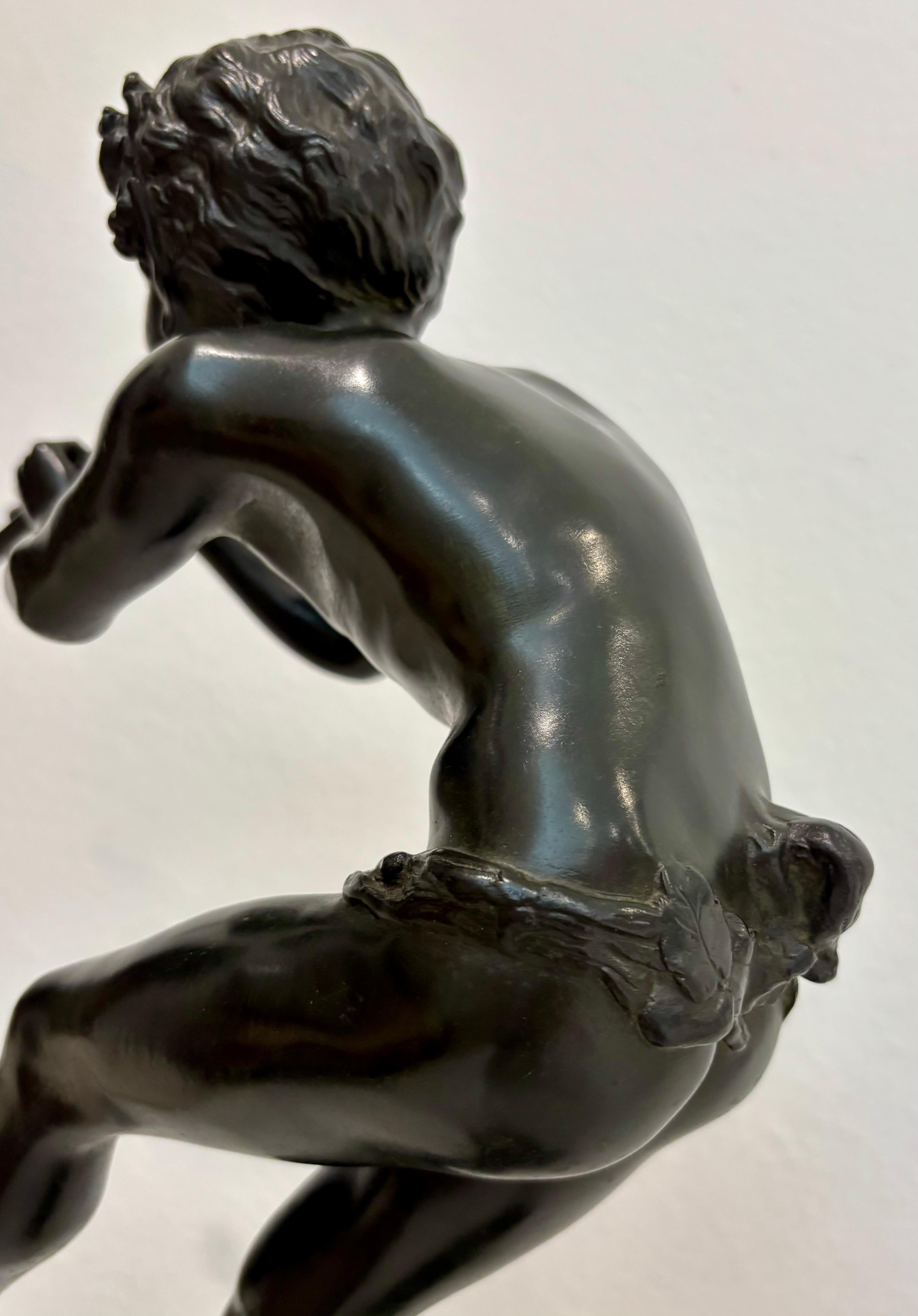 Scultura di satiro in bronzo su base di marmo di Edouard Drouot (1859-1949) in vendita 10