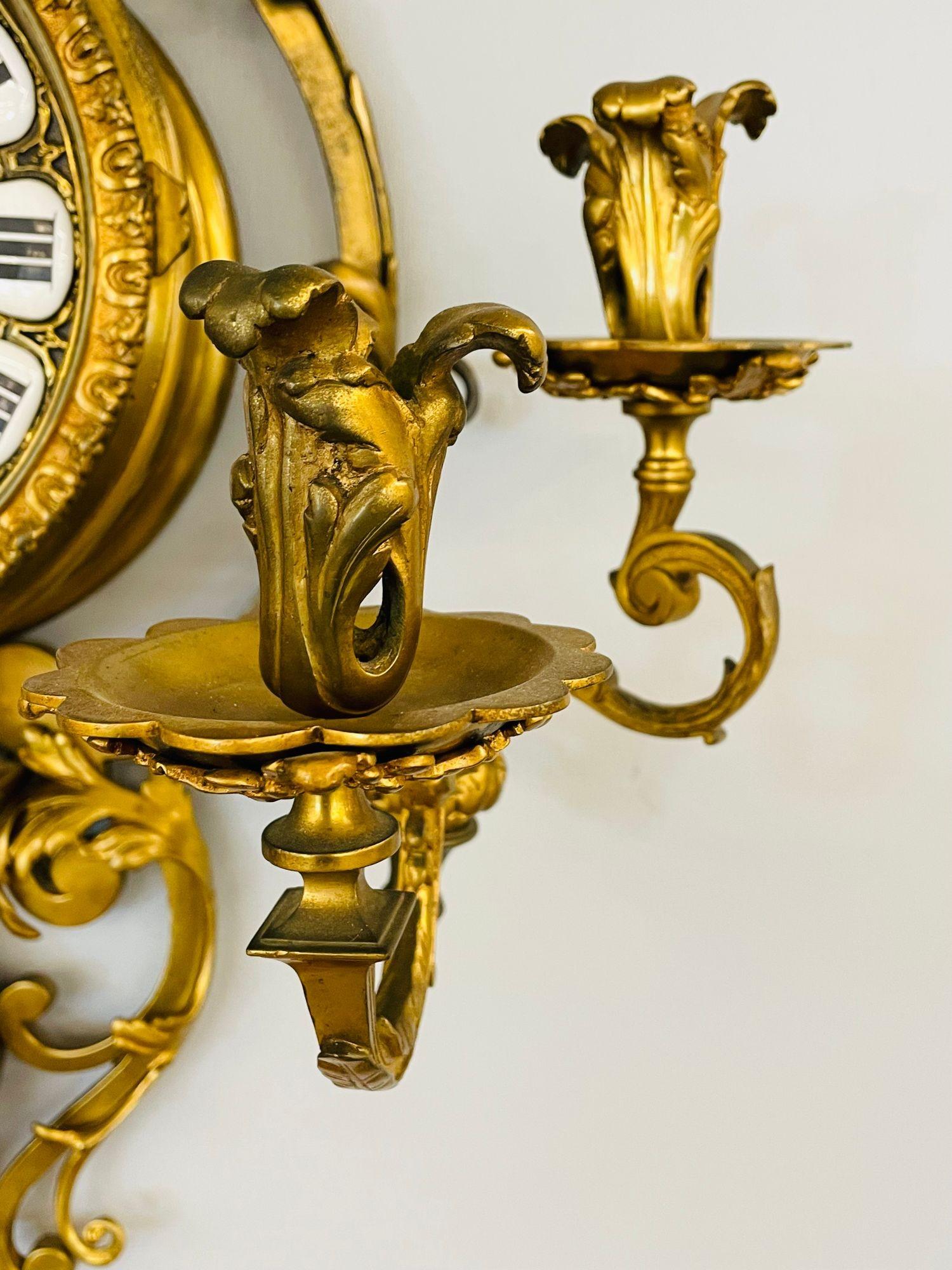 Early 20th Century Bronze Sconce Wall or Cartel Clock. Lerolle Freres, Paris, Rare, Unusual For Sale
