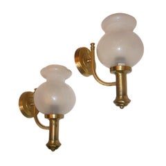 Bronze Sconces with Glass Globes