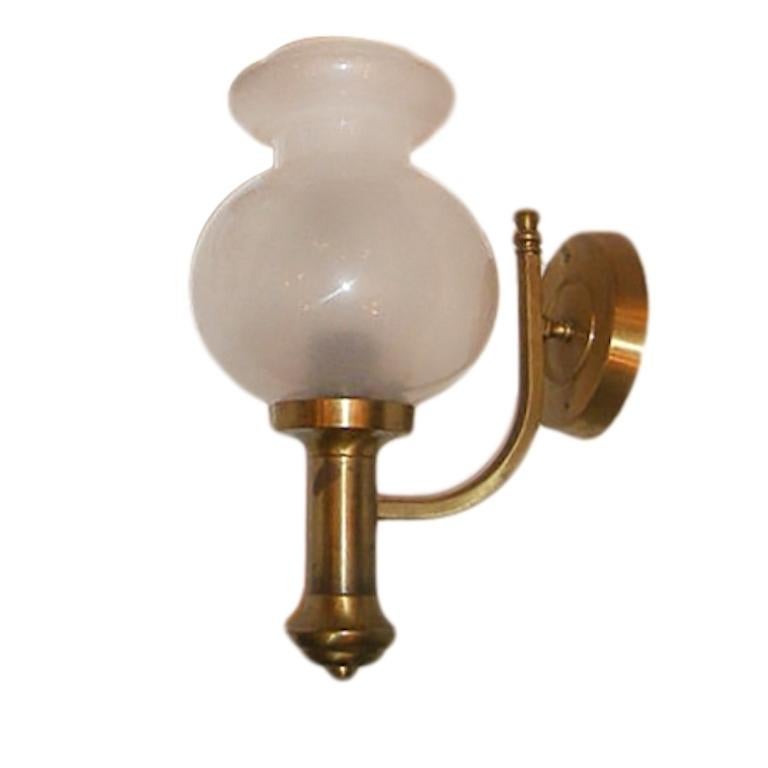 Italian Bronze Sconces with Glass Globes