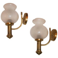 Bronze Sconces with Glass Globes