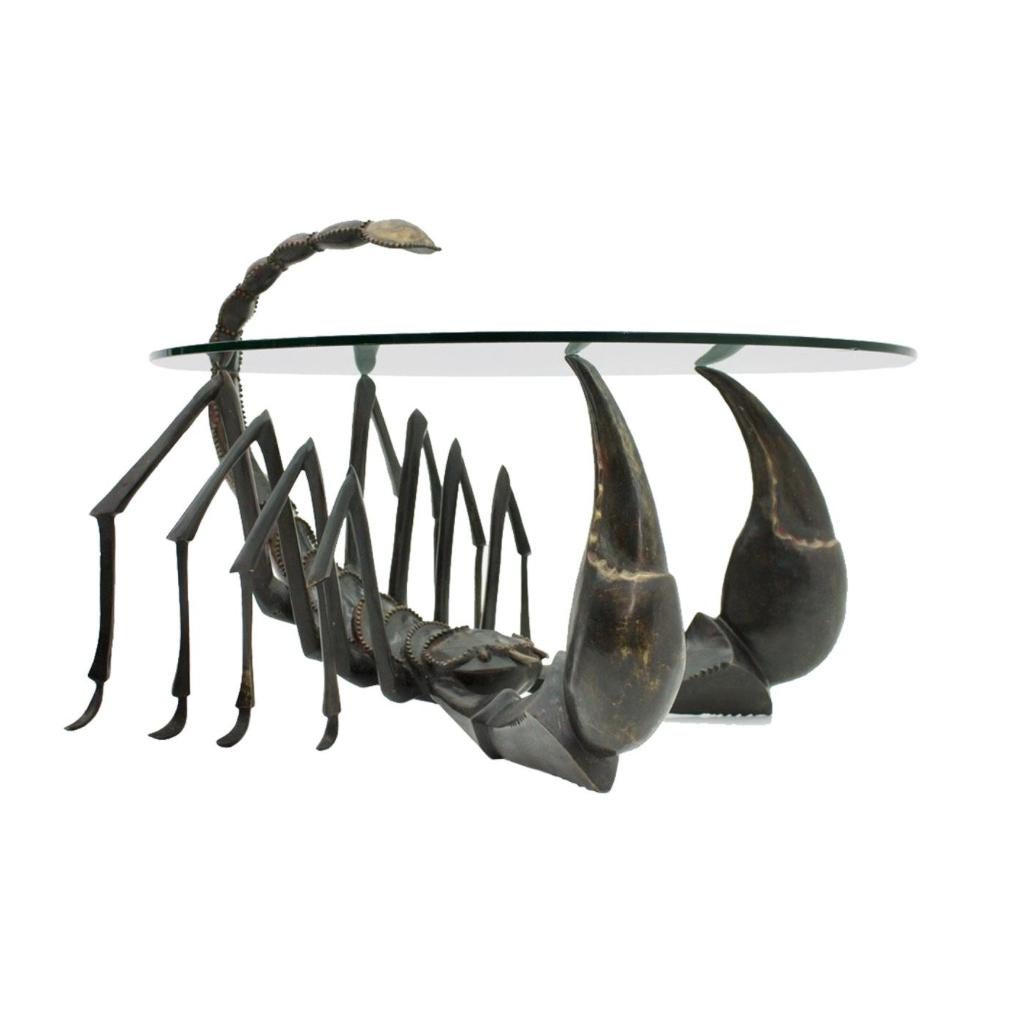 European Bronze Scorpion Coffee Table, 1970s