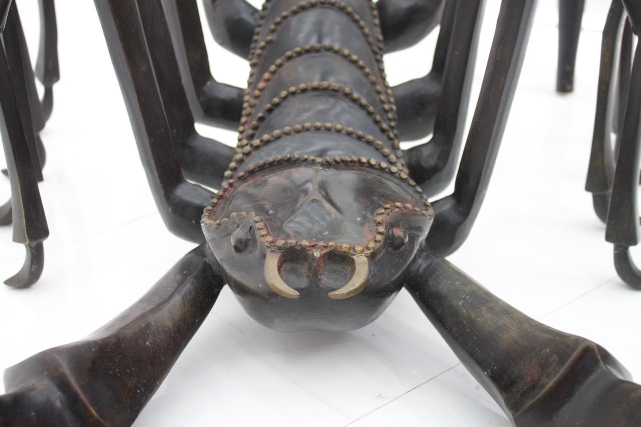 Bronze Scorpion Coffee Table Attributed to Jacques Duval-Brasseur France, 1970s 6