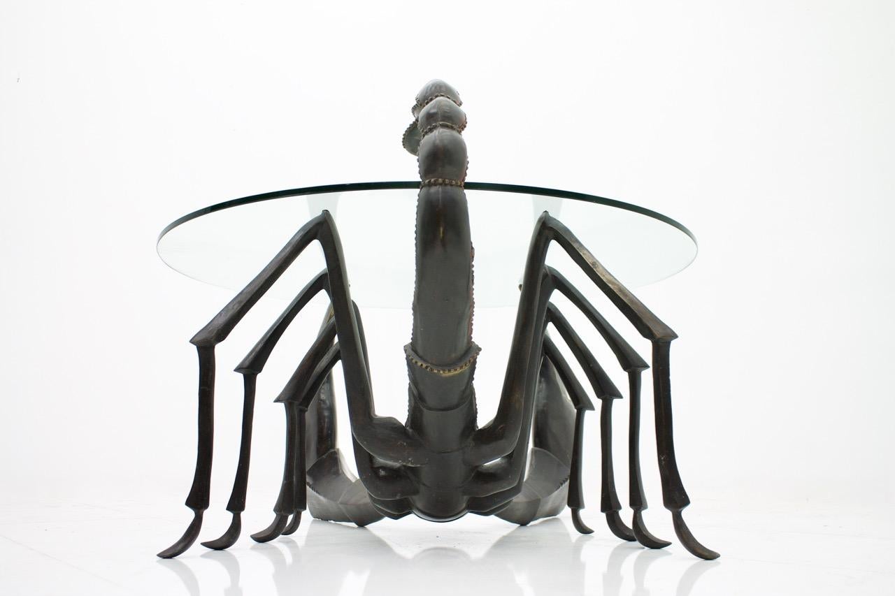 Mid-Century Modern Bronze Scorpion Coffee Table Attributed to Jacques Duval-Brasseur France, 1970s