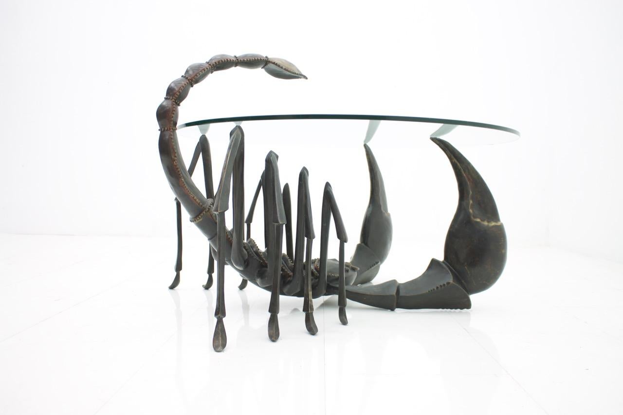 Bronze Scorpion Coffee Table Attributed to Jacques Duval-Brasseur France, 1970s 1