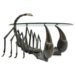 Bronze Scorpion Coffee Table Attributed to Jacques Duval-Brasseur France, 1970s