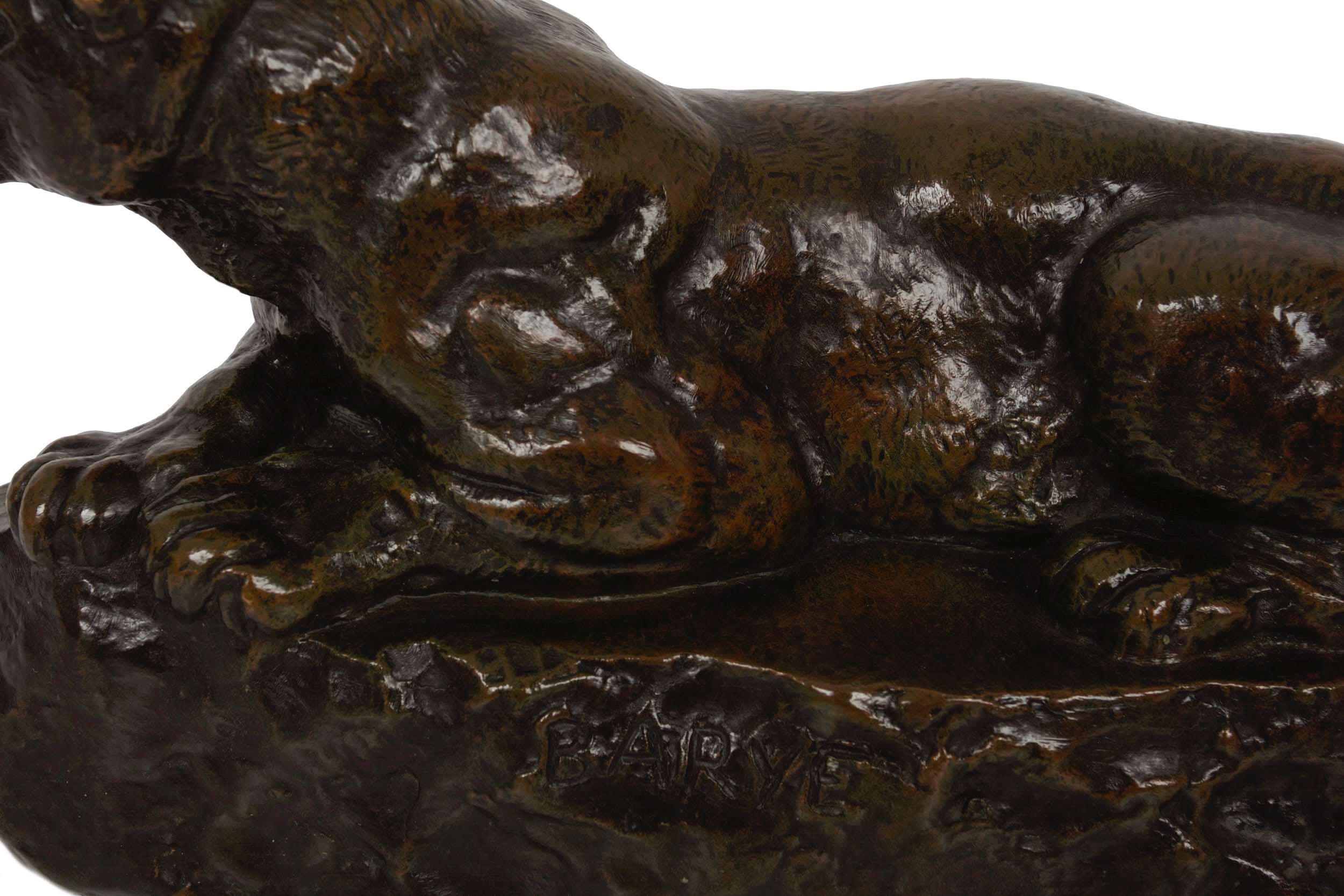 Sculpture de panthère de Tunisie d'après Antoine-Louis Barye, Barbedienne en vente 2