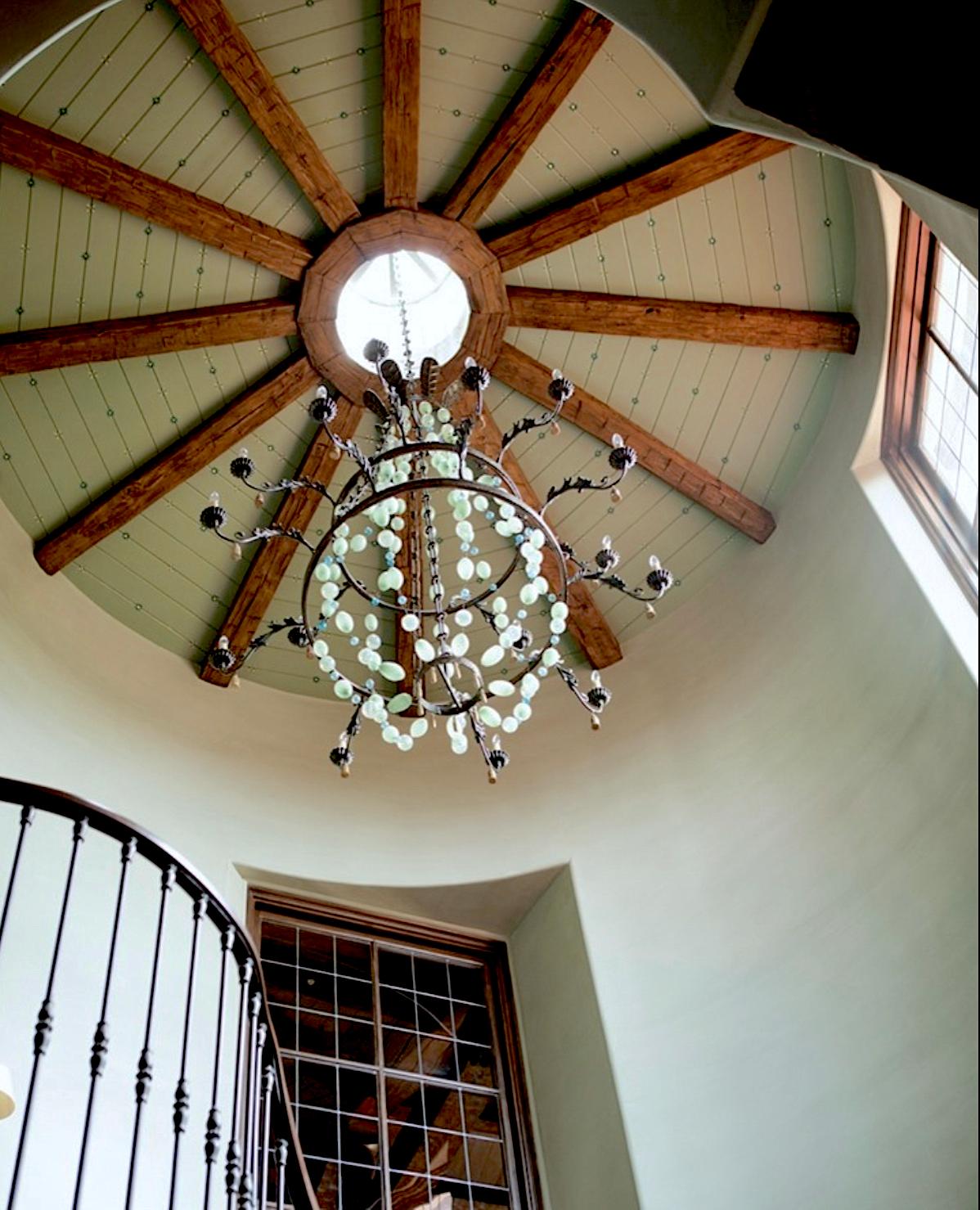 bronze beaded chandelier