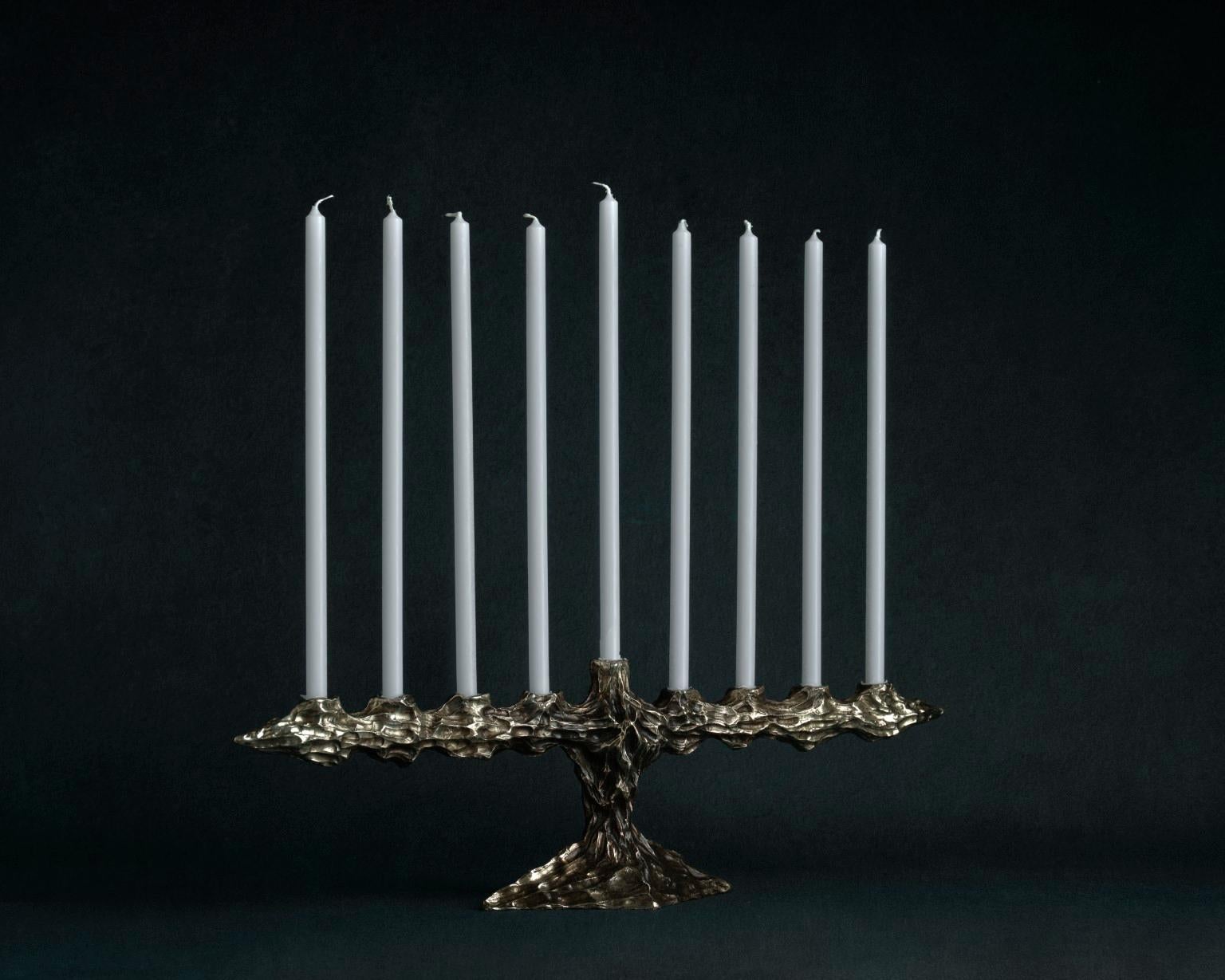 Bronze-Menorah Hannukah aus Bronze von William Guillon (Französisch) im Angebot