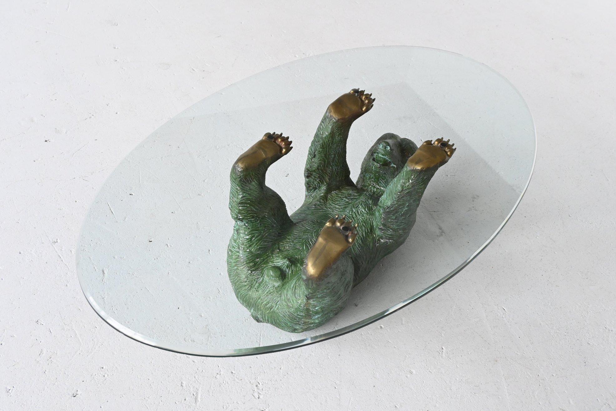 bear table with glass top