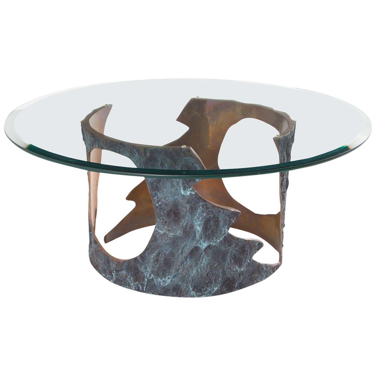 Bronze sculptural Coffee Table by Willy Ceyssens 1970s
