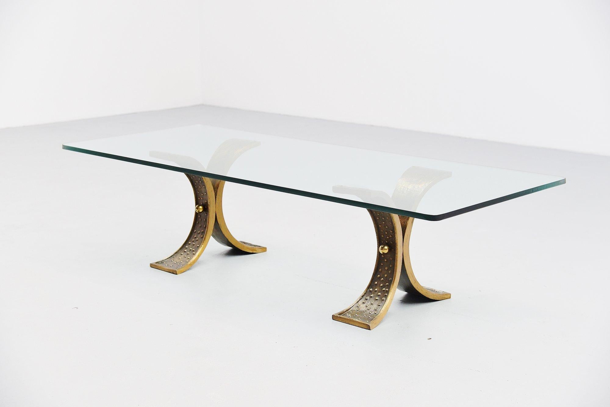 French Bronze Sculptural Coffee Table France, 1970