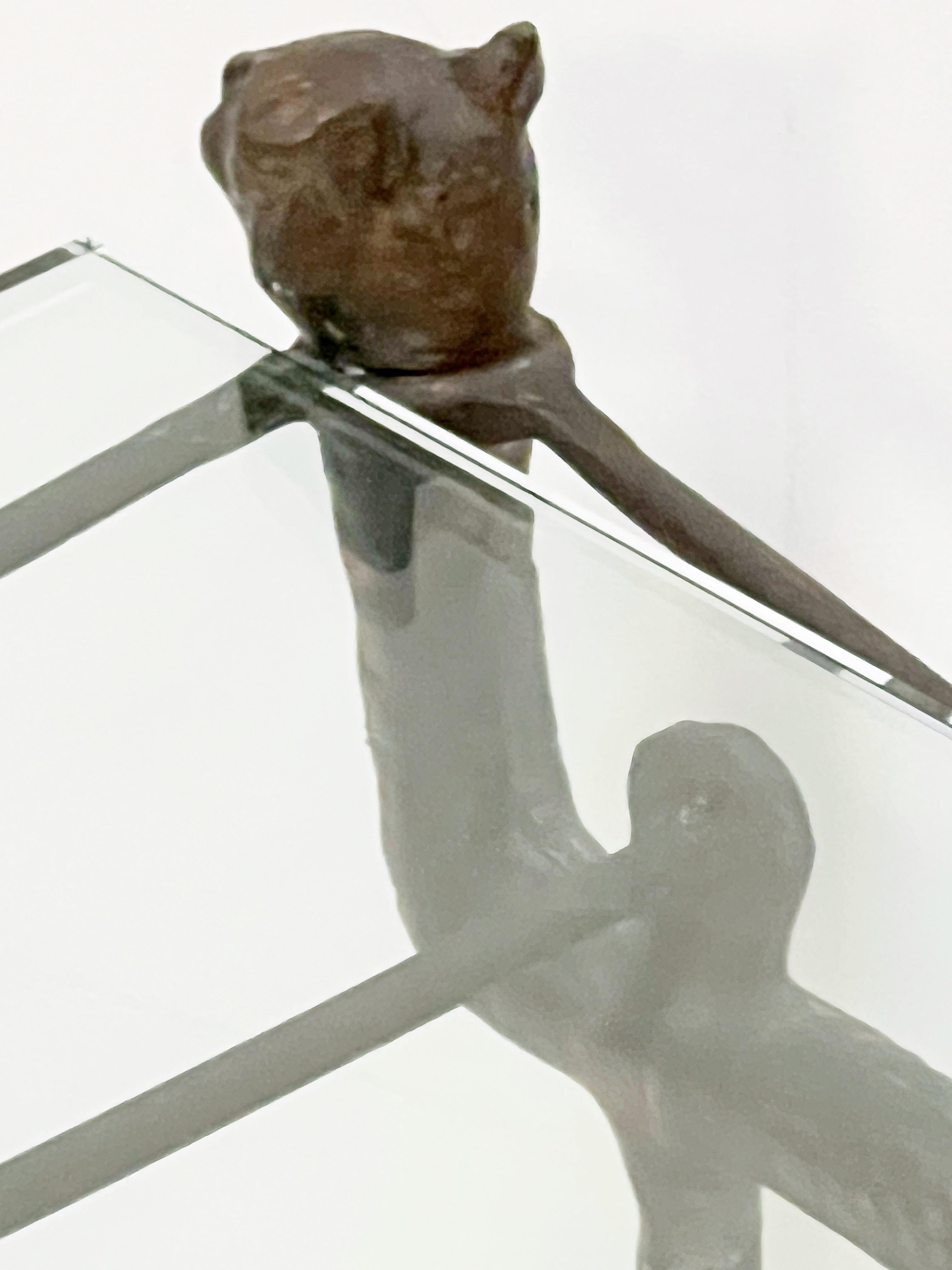 Table basse sculpturale des chats de style Giacometti en vente 1
