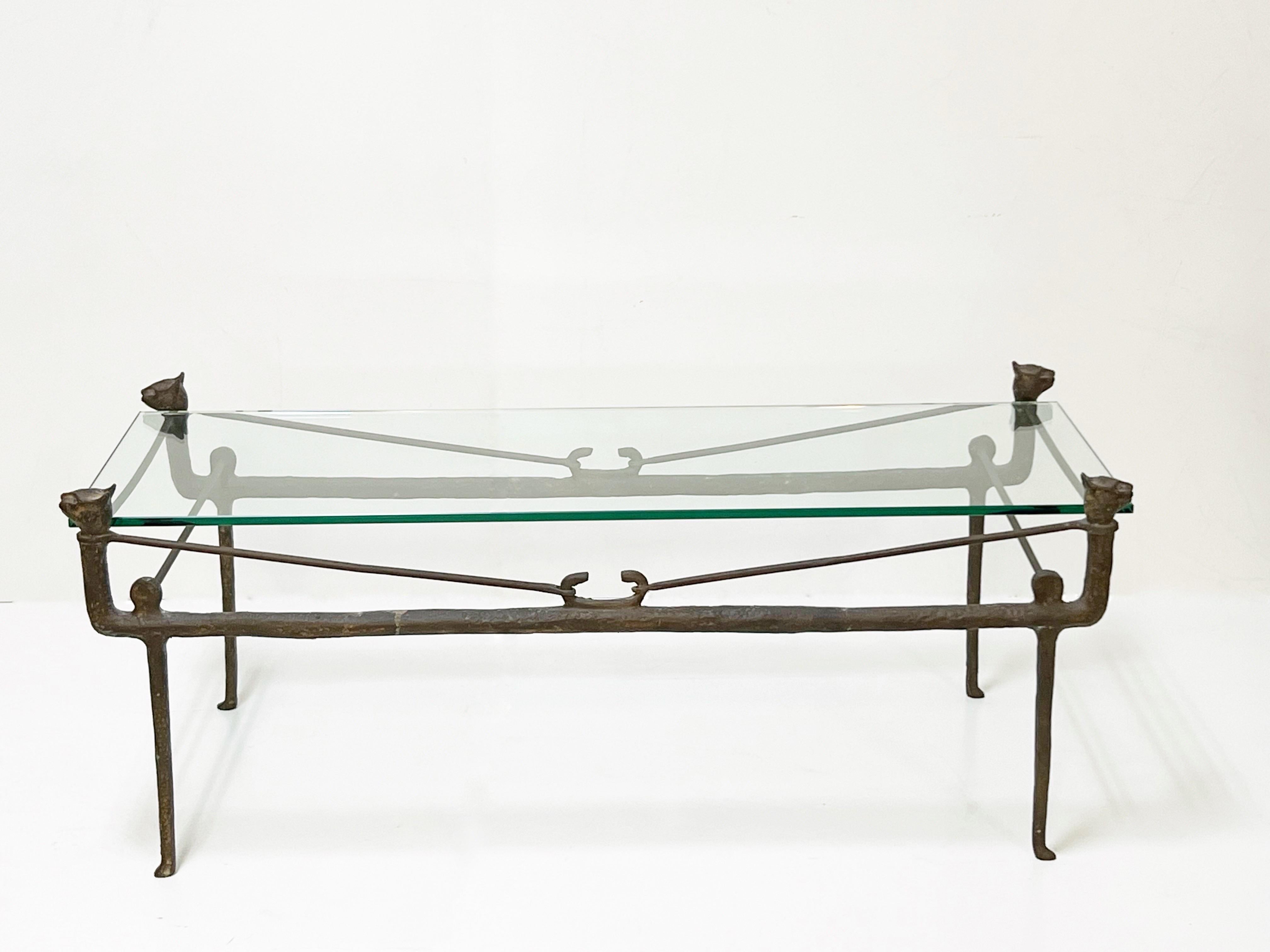 Table basse sculpturale des chats de style Giacometti en vente 2