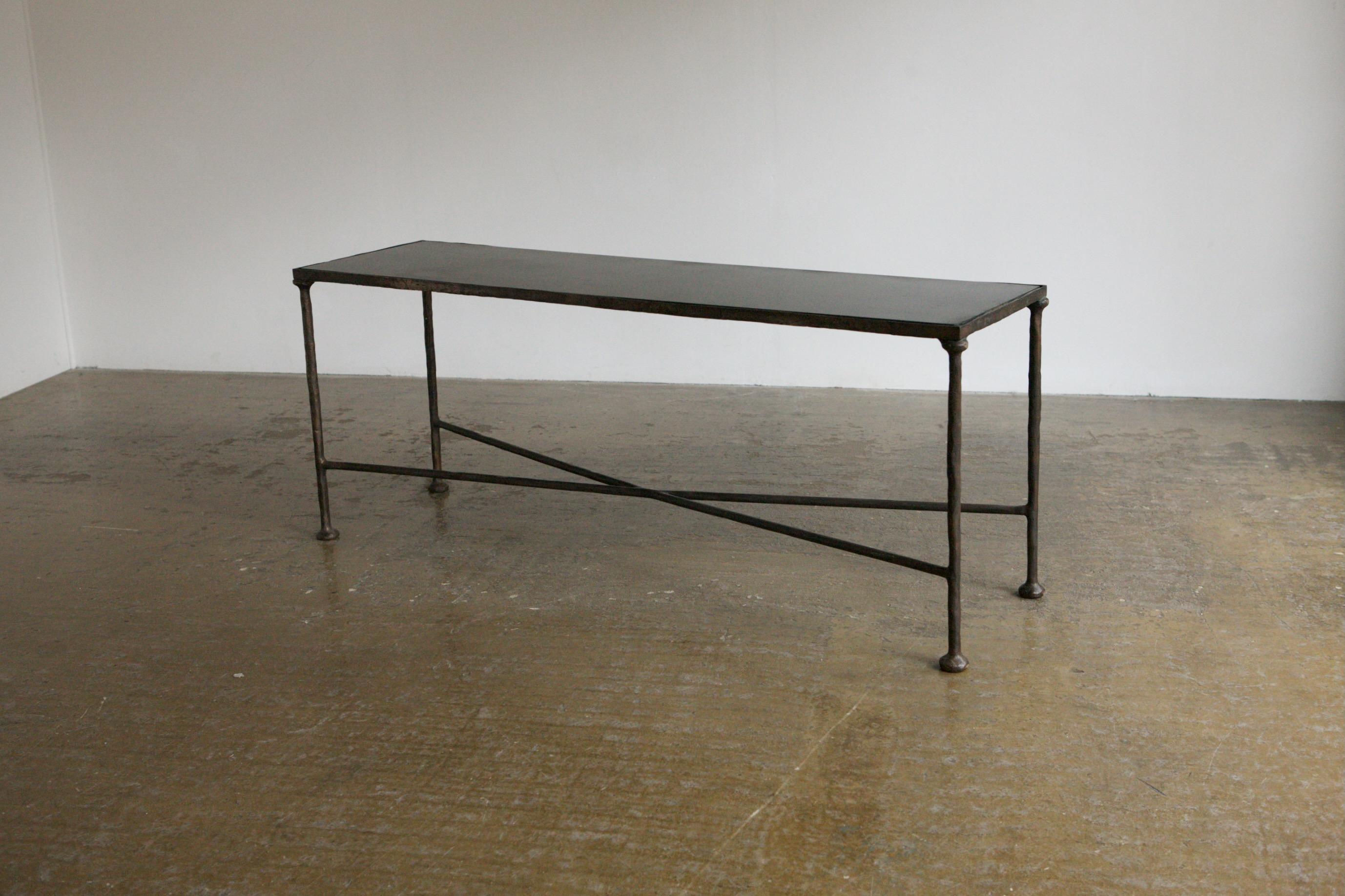 Mid-Century Modern Bronze Sculptural Console Attributed to Diego Giacometti