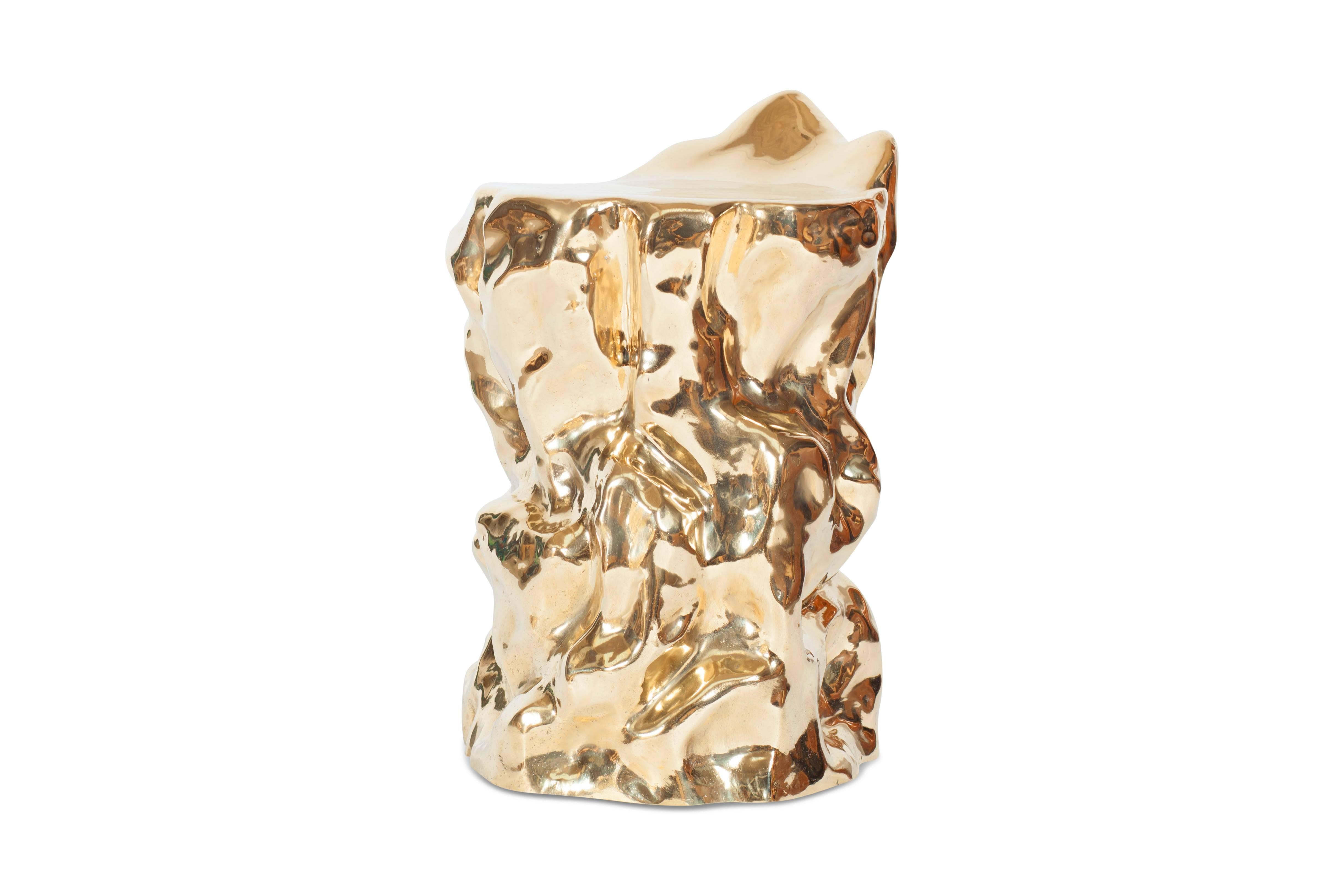 Contemporary Bronze Sculptural 'Lava' Stool by Studio Goldwood