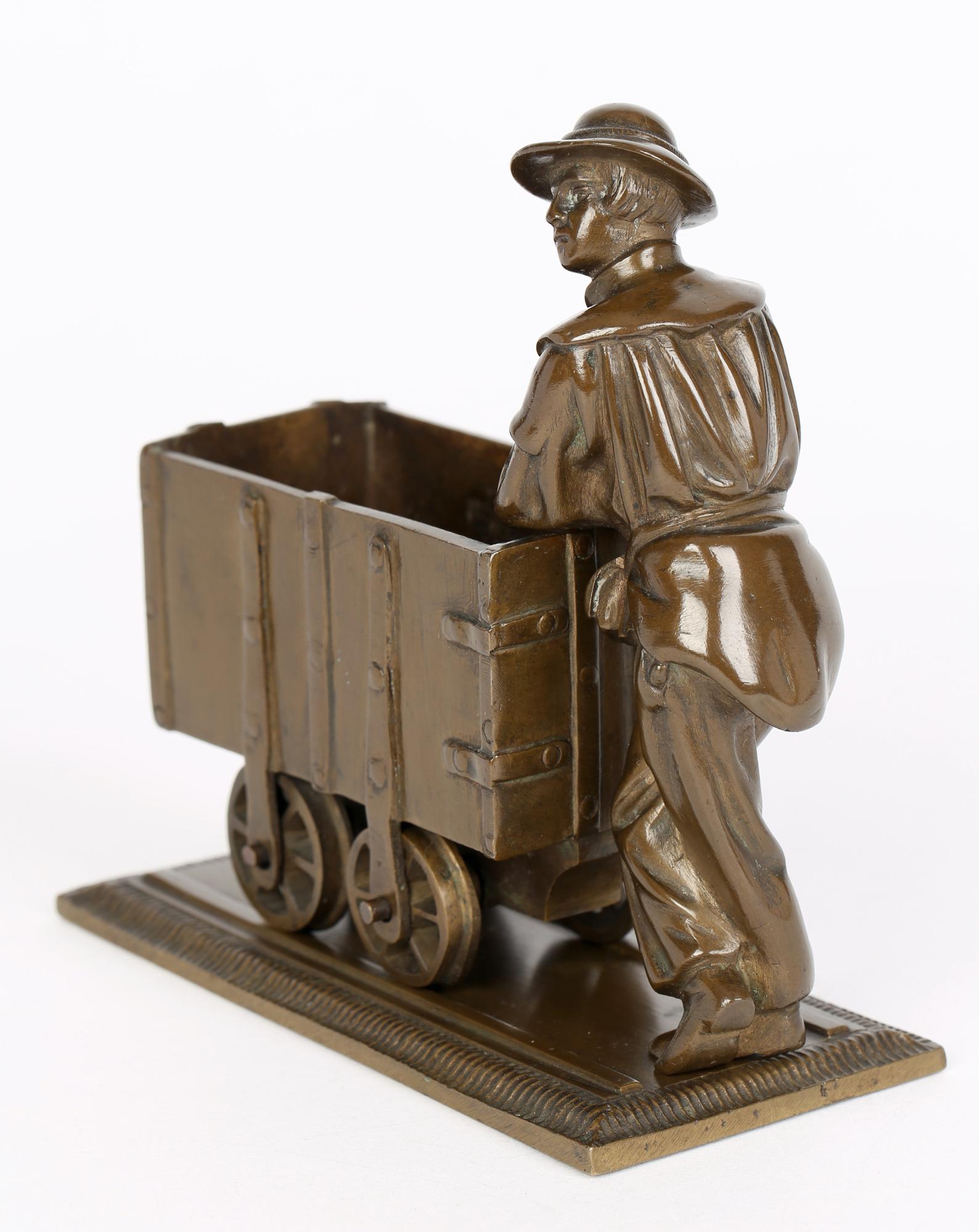Bronze Sculptural Model of a Collier With his Coal Trolley 11
