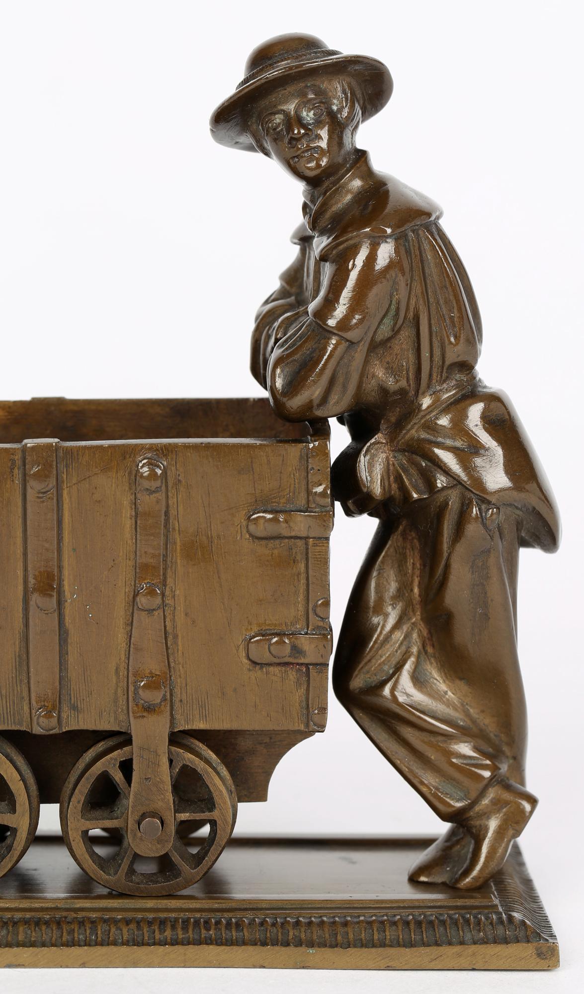 Bronze Sculptural Model of a Collier With his Coal Trolley 1