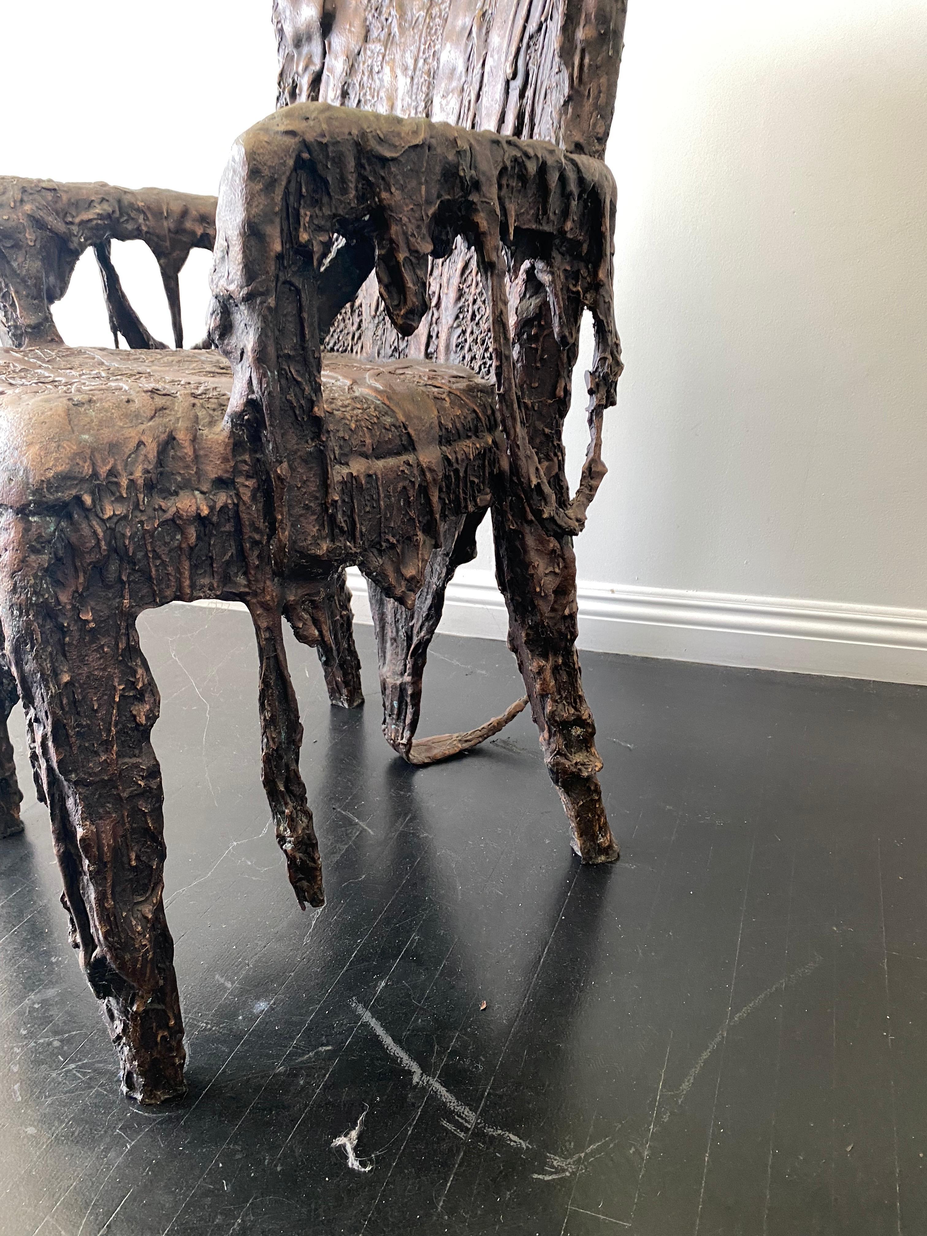 Bronze Sculptural Panama Chair, 21st Century by Mattia Biagi In New Condition For Sale In Culver City, CA