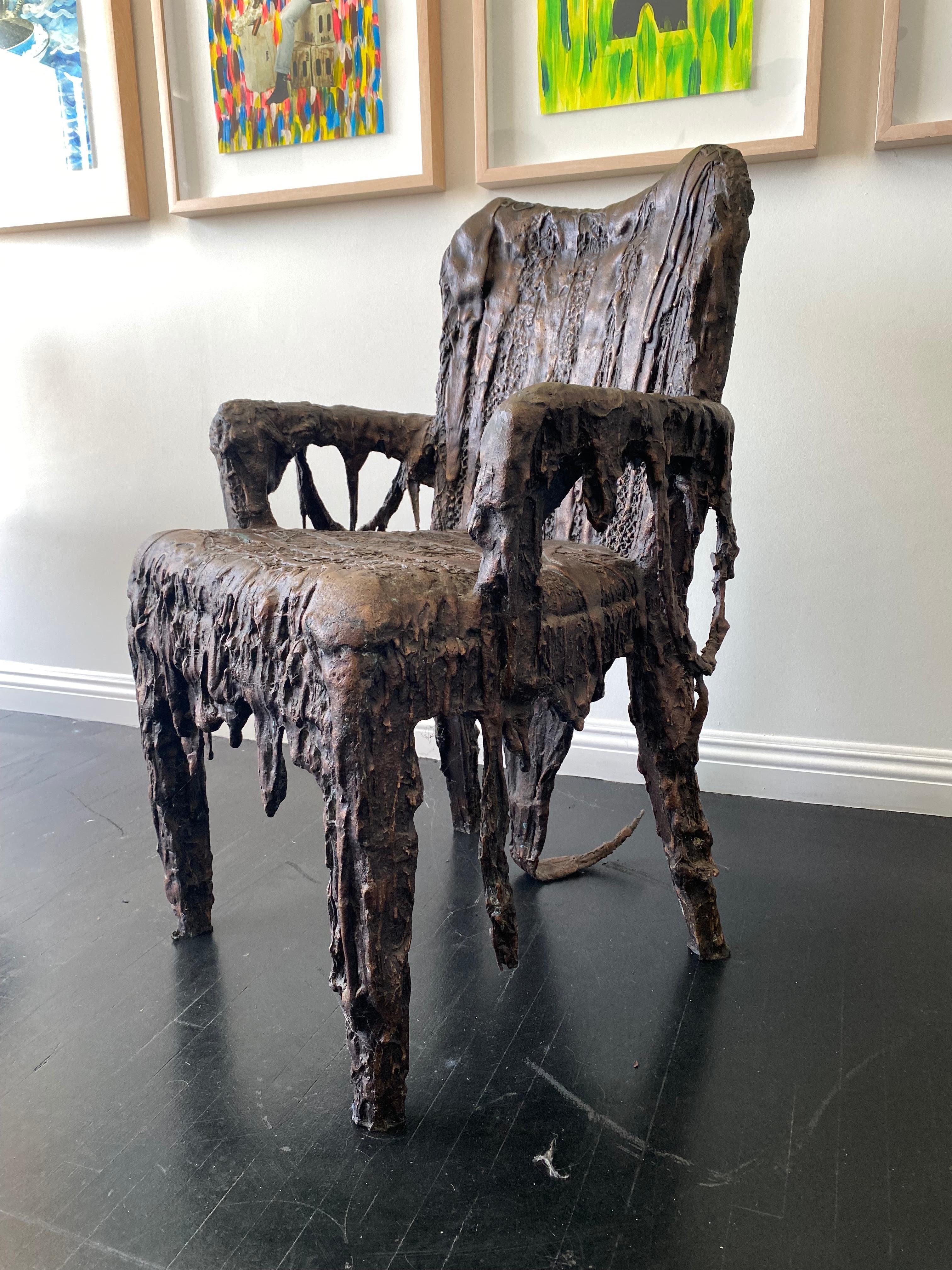 Contemporary Bronze Sculptural Panama Chair, 21st Century by Mattia Biagi For Sale