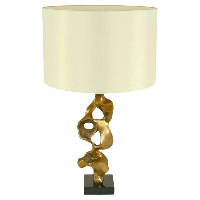 French Bronze Sculptural Table Lamp by Michel Jaubert