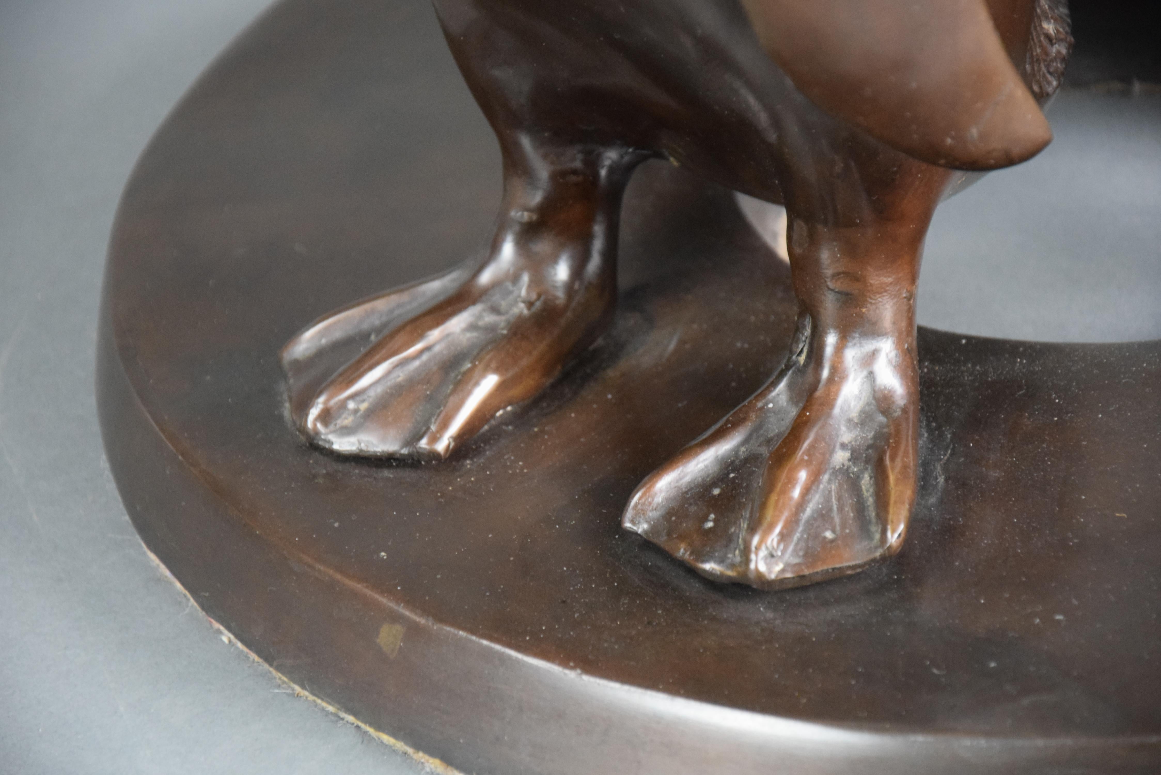 Bronze Sculpture 1920 Penguins Coffee by Artist Joseph 'Guiseppe' d'Aste In Good Condition In Weesp, NL