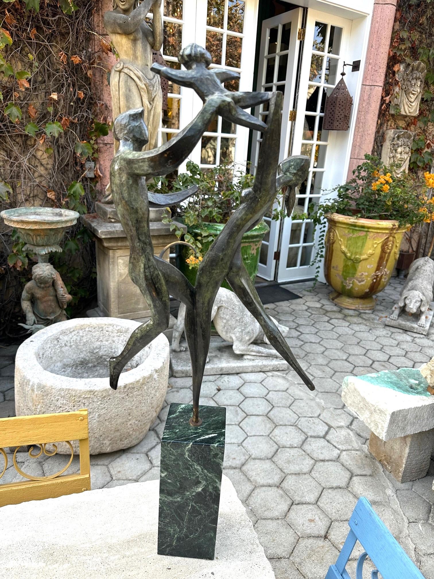 Scultura in bronzo 20° C. Spirito di vita moderno dopo Robert Russin Base in marmo in vendita 4