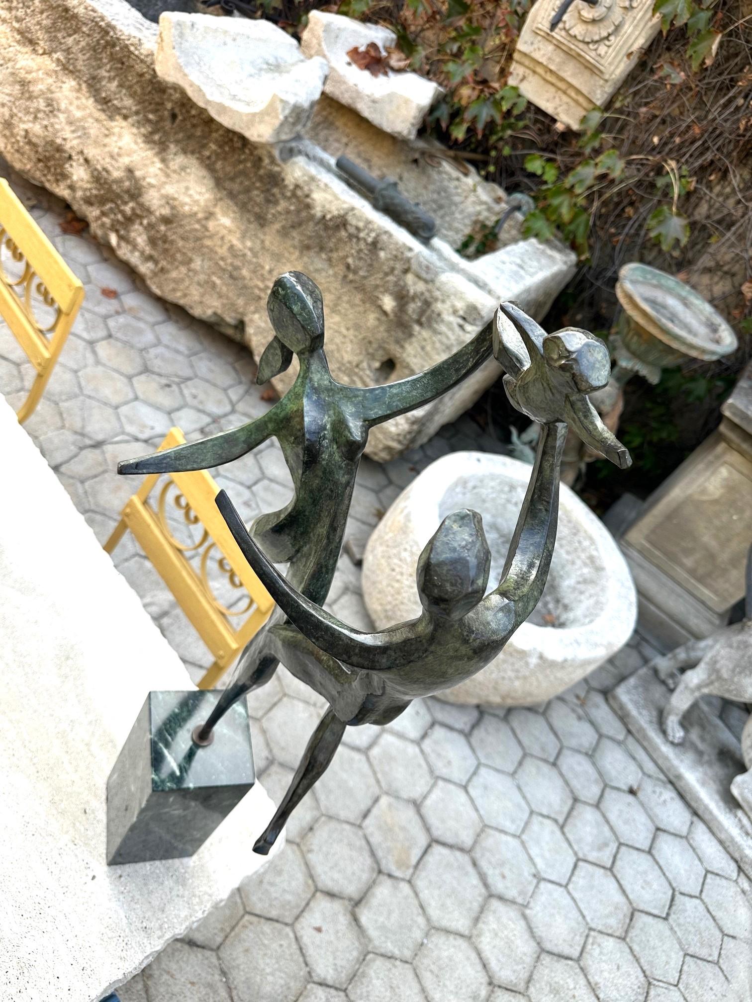 Scultura in bronzo 20° C. Spirito di vita moderno dopo Robert Russin Base in marmo in vendita 7